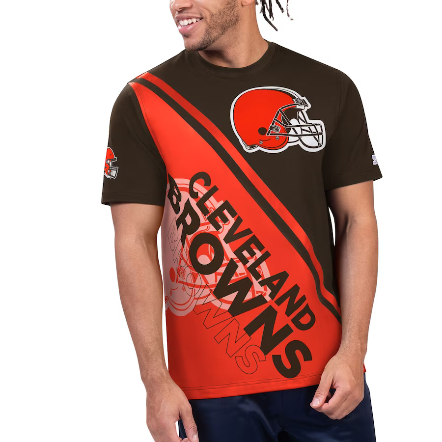 Men's Cleveland Browns Brown/Orange Starter Finish Line T-Shirt